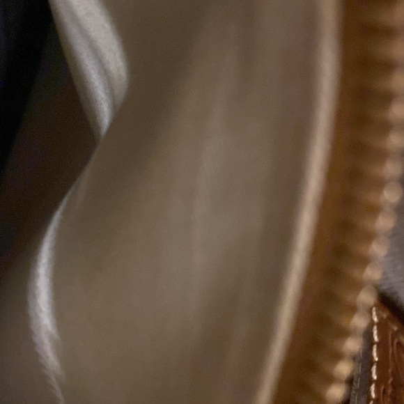 Dooney &Bourke Shelby Shopper in gray with honey accents hardware in gold EUC - Picture 7 of 15